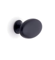 Oval Mat Siyah Tekli Düğme Kulp
