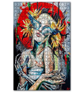 Cakapuzzle Terazi Burcu Gerçeküstü Resim Sanatı Puzzle Yapboz MDF (Ahşap) (120 Parça)