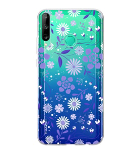 Huawei P40 Lite E Uyumlu Kapak Flowers Tasarımlı Şeffaf Silikon Kılıf