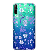Huawei P40 Lite E Uyumlu Kapak Flowers Tasarımlı Şeffaf Silikon Kılıf