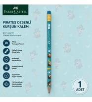 Faber-Castell Pirates Desenli Kurşun Kalem 1 Adet 2B Yuvarlak Gövde