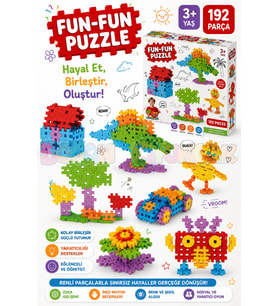 FunFun Puzzle (192 Parça) - Lego Setleri - Geometrik Oyuncak - Fun-Fun - Kare Bloklar