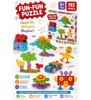 FunFun Puzzle (192 Parça) - Lego Setleri - Geometrik Oyuncak - Fun-Fun - Kare Bloklar