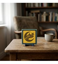 TÜRK Yazılı Bozkurt Motifli Dekoratif Obje, Mekanınızda Huzurlu ve Tarihi Bir Köşe Oluşturun 10x10cm