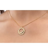 Güneş ve Ay Kolye, Göksel Takılar, Astroloji Kolye, Hilal Kolye