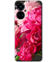 Tecno Camon 19 Pro Kılıf HD Desen Baskılı Kılıf - Kırmızı Beyaz Gül