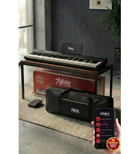 Midex PLX-80BK Taşınabilir Katlanır Dijital Piyano Tuş Hassasiyetli 88 Tuş BT (Sustain Çanta Metod)