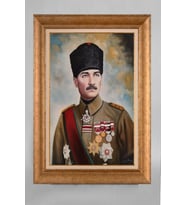 Altın Varaklı Paspartulu Çerçeveli Atatürk Tablo sd342