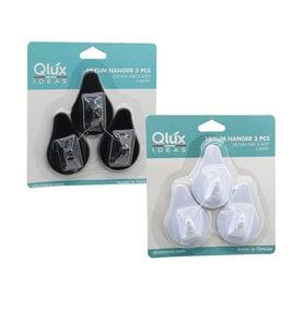 3PCS LILYUM ASKI  SİYAH - BEYAZ PLASTİK   YAPIŞKANLI MONTAJ (4767)