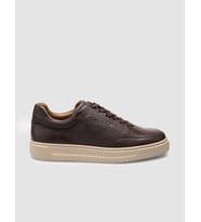 %100 Hakiki Deri Kahverengi Bağcıklı Erkek Sneaker