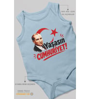 Yaşasın Cumhuriyet Sıfır Kol Bebek Body %100 Pamuk