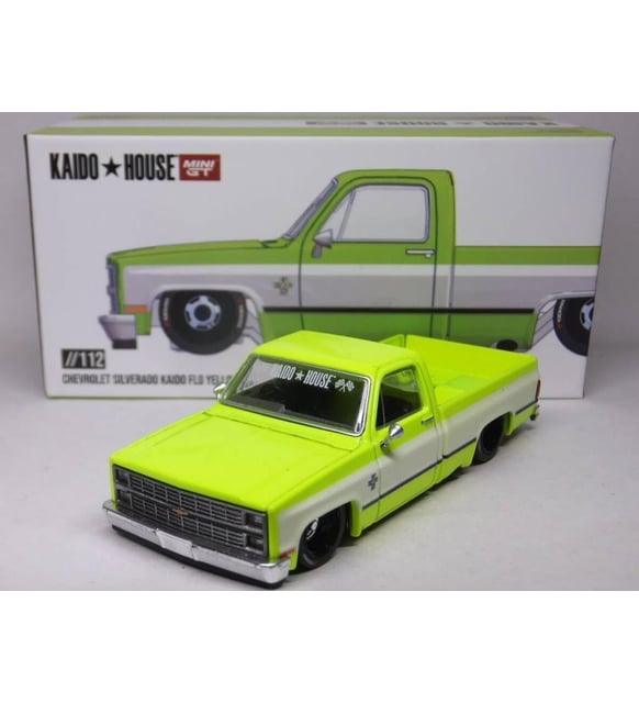 Mini GT Kaido House /112 Chevrolet Silverado Kaido Flo Yellow V1