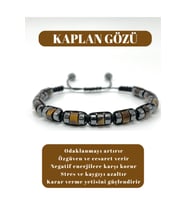 Sertifikalı Kaplan Gözü Disk Model Doğal Taş Makrome Bileklik Ayarlanabilir Ölçü