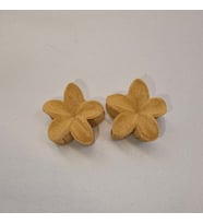 2li Bej Renk Kadife 3 cm Lotus Çiçeği Mandal Toka
