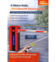 AVAX MC6 LED’li 6 Metre Kollu Otomatik Otopark Bariyeri  Uzaktan Kumandalı  Site & AVM Araç Giriş Sistemi
