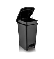 Omnipazar SRL-3030 Slim Pedallı Plastik Çöp Kovası İç Kovalı 40 lt Siyah