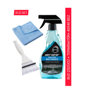 KIŞLIK 3'LÜ SET BUZ ÇÖZÜCÜ+TERMİNATÖR+40X40 TEMİZLİK BEZİ(1ADET)