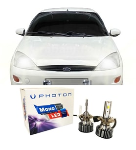 Ford Focus 1 Led Xenon Uzun + Kısa Far Ampulü H4 Mono Yeni Seri Beyaz 1999-2001