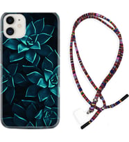 Apple iPhone 11 12 13 Mini Kılıf Boyun Asklı Rasta Silikon Mistik Çiçekler 1650