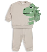 Civil Baby Dinozor Baskılı 3-18 Ay Takım - Bej