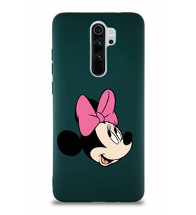 Xiaomi Redmi Note 8 Pro Soft Premier Kapak Minnie Mouse-A Tasarımlı Silikon Kılıf - Yeşil (Şeffaf)