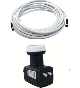 HD 3D 4K Uyumlu Yağmur Korumalı İkili Twin 2 li Çanak Uydu Lnb +20 Metre F Konnektör Takılı Hazır Uydu Kablosu