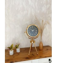 Gold Metal Mini Tripod Sade Masa Saati 45×26 cm (Karışık)