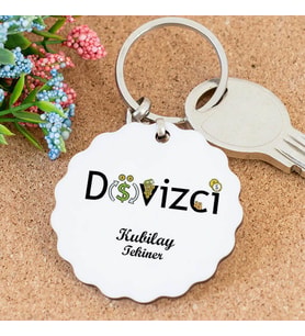 İsme Özel Dövizci Papatya Anahtarlık