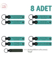 Karne Hediyesi İçin Tüm Sınıfa Özel, 8' li Set, Hediyelik Hatıra Anahtarlığı, Koyu Turkuaz & Yeşil