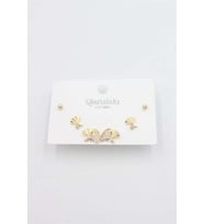 Çoklu Set Küpe - Altın