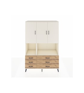 Hyperion Dolap 6 Raflı 6 Çekmeceli 3 Kapaklı 132x44x195 Aytaşı-Aytaşı/Çam
