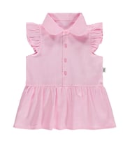 Civil Baby Bebe Yakalı Düz 6-18 Ay Elbise - Pembe
