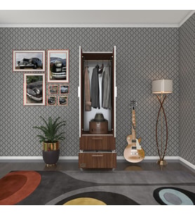 Kenzlife gardırop 2 kapaklı kapılı 2 çekmeceli kamelya 168*50*42 cvz ayaklı gardolap dolap (Karışık)