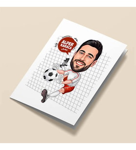 Kişiye Özel Kaleci Karikatürlü Tebrik Kartı