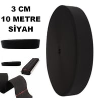 Lastik Sert Yumuşak Çamaşır Don Etek Bel Paça Bebe Lastiği Yassı Yumuşak 3 Cm Siyah 10 Mt