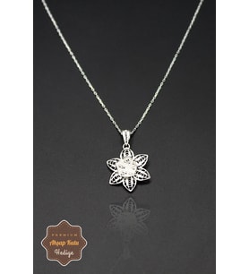 Çiçek Tasarım 925 Ayar Saf Gümüş Telkari Kadın Kolye 201023979