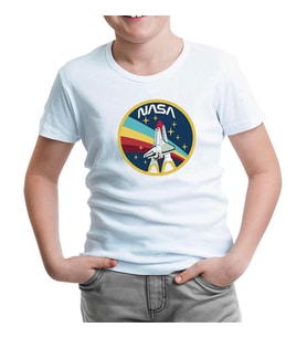Nasa - Gökkuşağı Beyaz Çocuk Tshirt
