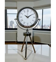 River World Masa Saati 3 Ayaklı Metal Heritage Silver Krom