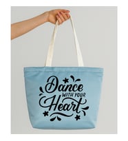 Dance With Your Heart Tasarım Mat Saten Çanta (Petrol Mavisi)