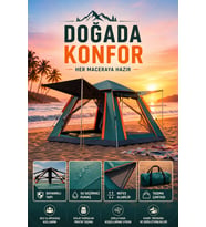 Otomatik Kamp Çadırı 200x150x120 cm Çift Katmanlı Kolay Kurulum Taşınabilir