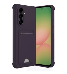Samsung Galaxy A56 Kılıf Kelvin Kartvizitli Silikon - Derin Mor