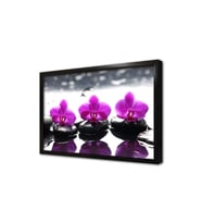 Spa Taşları ve Orkide Çerçeveli Mdf Tablo
