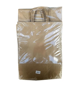 Büküm Saplı Kraft Kağıt Çanta Karton Hediyelik Poşet Torba - Sarı - 18x24 Cm. - 25 Adetlik Paket