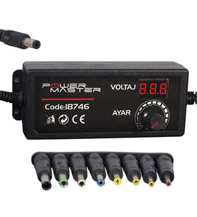Ayarlı Göstergeli Adaptör Çok Uçlu 3-12 Volt 5 Amper 18746