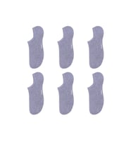 6 Çift Kadın Gri Bambu Görünmez (sneaker) Spor Ayakkabı Çorabı