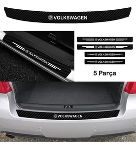 Volkswagen Passat İçin Uyumlu Aksesuar Oto Bağaj Ve Kapı Eşiği Sticker Set Karbon