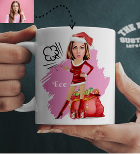 Noel Anne Karikatürlü Kişiye Özel Yılbaşı Kupası