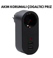 Tek Prizli 2 USB-A + 1 Type-C Hızlı Şarj Çoklu Priz Adaptörü – Kompakt Tasarım, Yüksek Performans