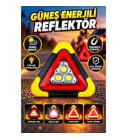 Güneş Enerjili COB LED Reflektör Taşınabilir Portatif Acil Güvenlik ve Uyarı Lambası