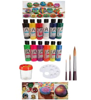 Taş Boyama Seti 6 Ana Renk 6 Neon Renk  Set 1 Paket